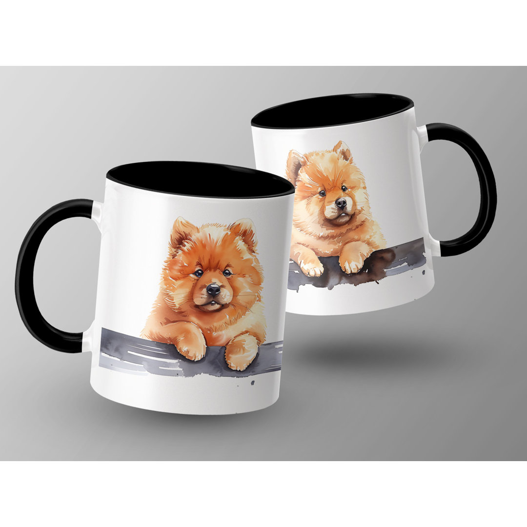 Three Cute Fluffy Chow Chow Puppies Design 11oz Coffee Mug