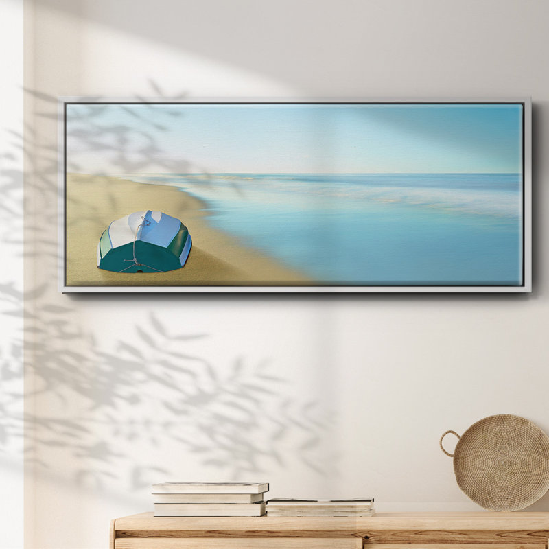 Boat on a Beach II- Framed Canvas, 12" H x 30" W