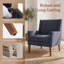 Fauteuil d'appoint rembourré en tissu avec pieds en bois massif Leston-1599912683