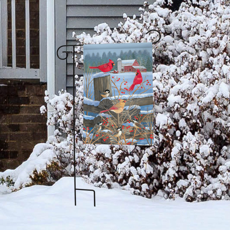 Oiseaux de l'hiver Cardinals Garden Flag