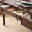 Nut-brown Rectangular Solid Wood with 3 drawers desk