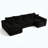 Black 130" Modular U-Shaped Cloud Sectional Sofa with Memory Foam, No Assembly Required