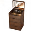 Bureau de coiffeuse 3 en 1 avec miroir rabattable et tabouret de rangement (noyer)