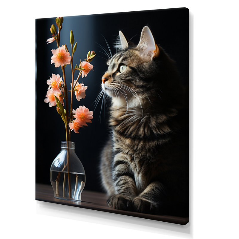 Portrait de chat III sur toile, H 32 po x l 16 po x P 1 po, Toile tendue