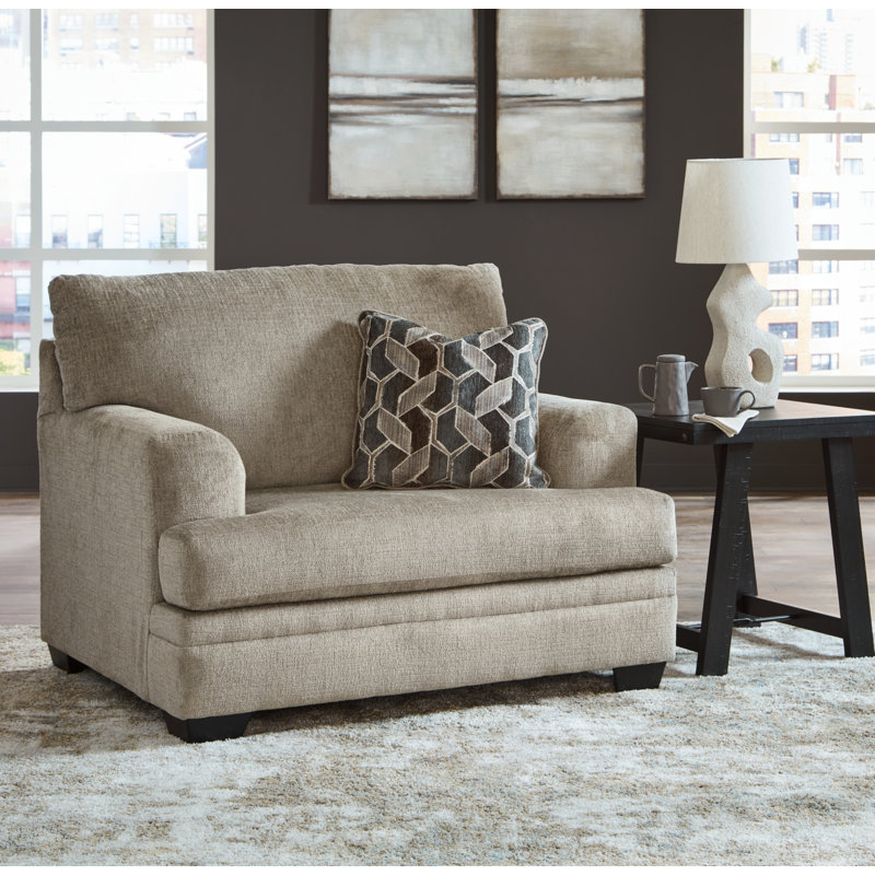 Gwendolynne Upholstered Accent Chair, Beige Polyester