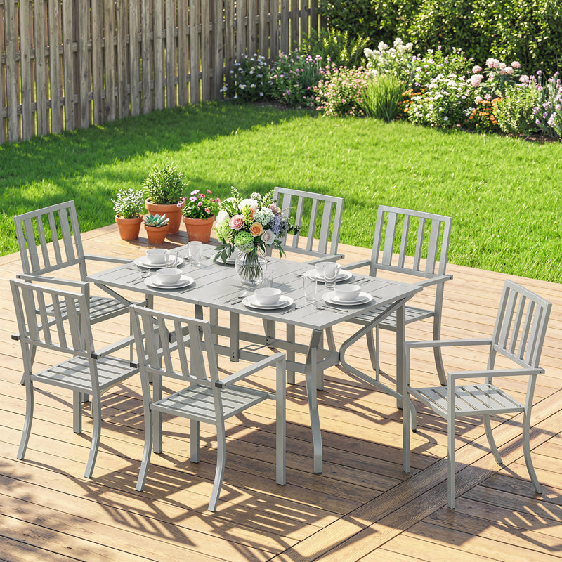 6 - Person Patio Dining Set with Rectangular Table