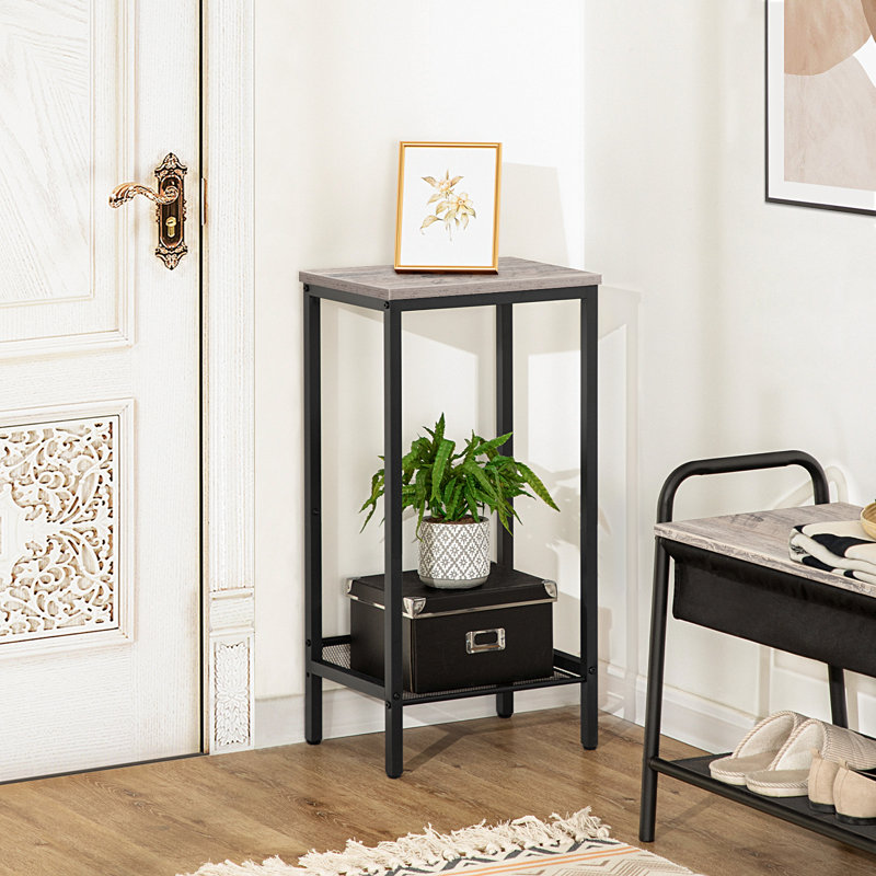 Raimondas 28.9" Tall End Table, Gray/Black