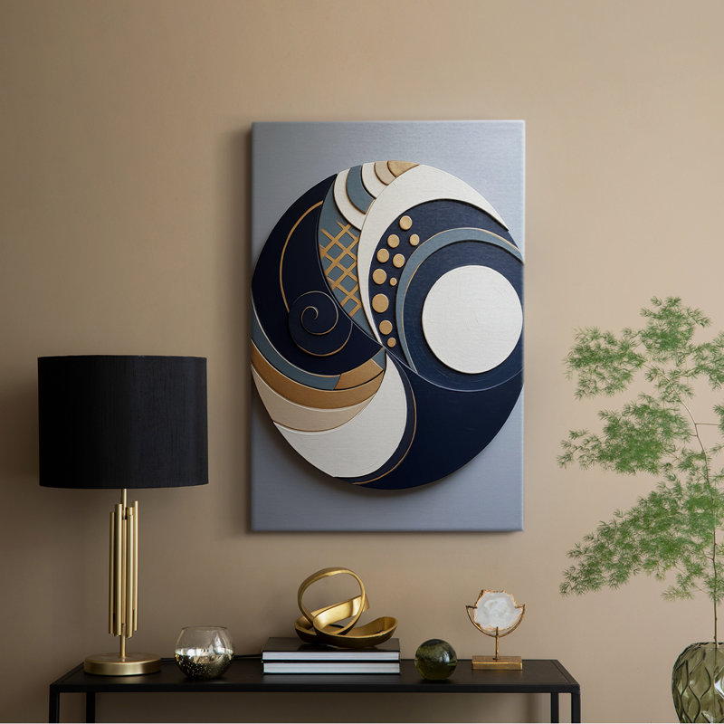 ABSTRACT Series DL III - Toile tendue avec châssis Premium - Prêt à être accroché, H 48 po x l 32 po