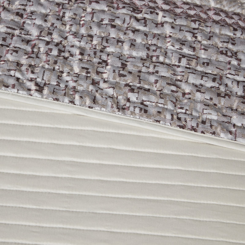 Gray and Navy King Reversible Jacquard Quilt Set