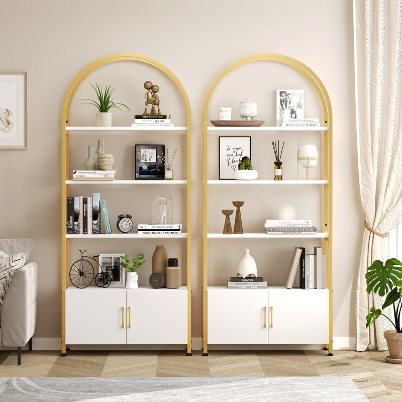 181.7cm H x 80.1cm W Iron Bookcase