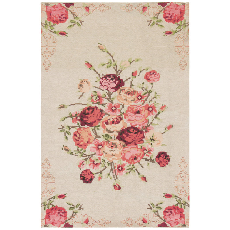 Mehvish Vintage Performance Floral Rug, Rectangle 2' x 3'