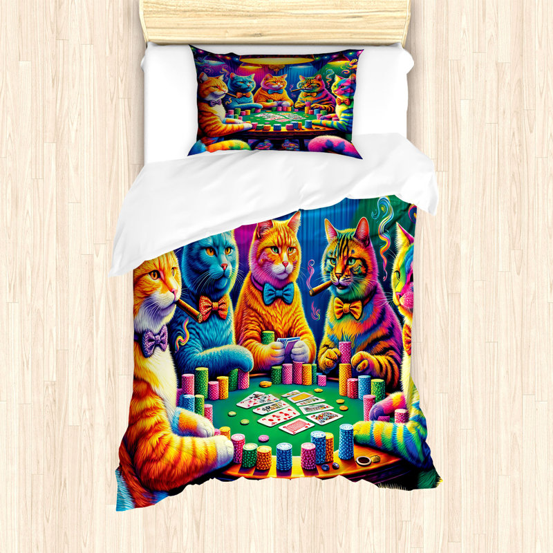 Cat Duvet Cover, Twin Duvet Cover + 1 Standard Shams