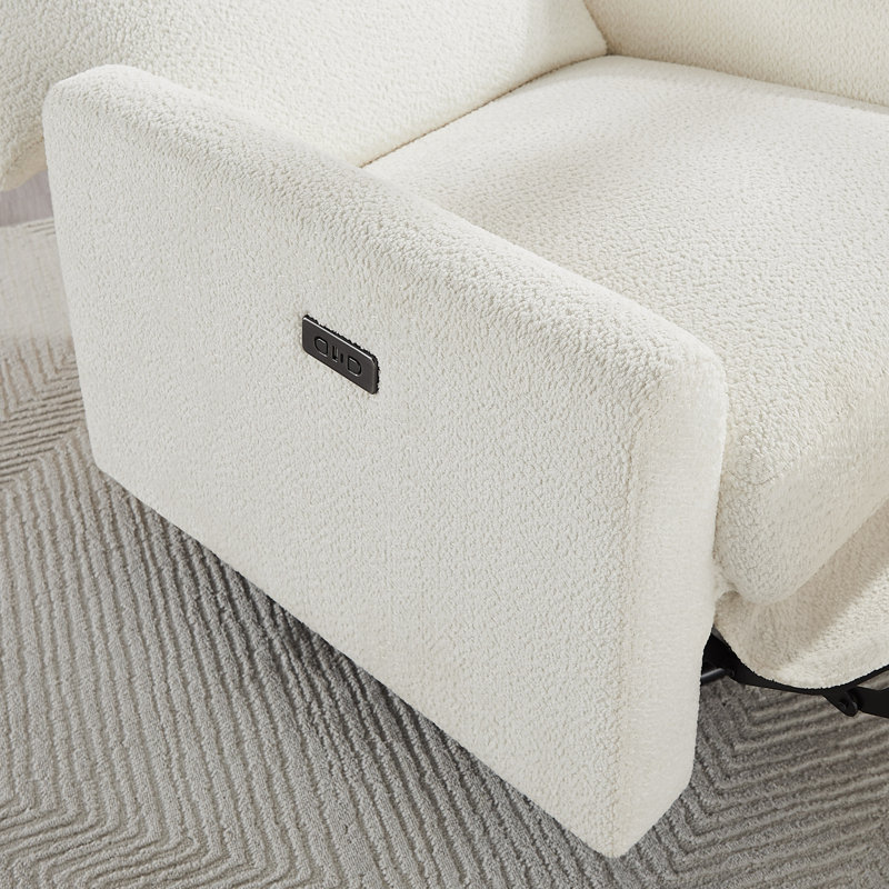 Fauteuil inclinable électrique pivotant 31,5 pouces, Blanc blanc