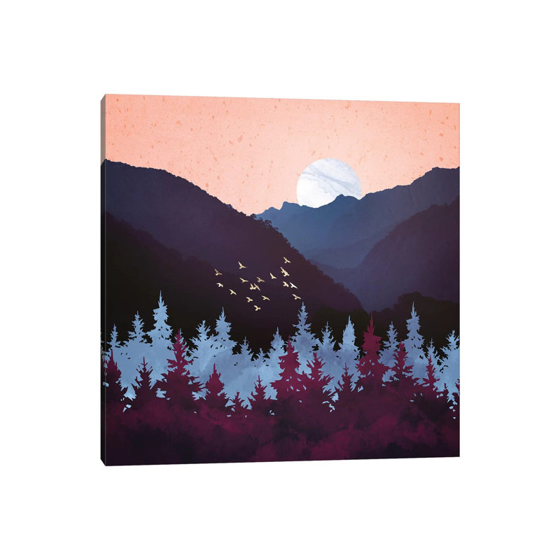 Mulberry Dusk - impression d'art graphique, Aucun mat, Toile tendue, H 12 po x l 12 po x P 0,75 po