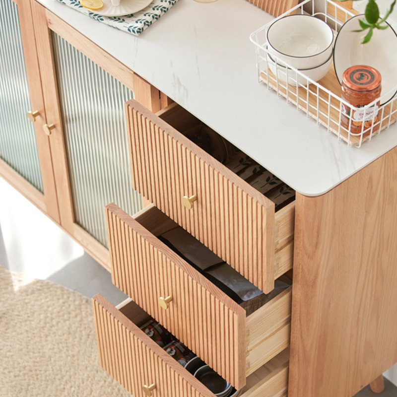Armoire de rangement simple en bois massif, Brun jaunâtre, H 59,06 po x l 33,46 po x P 13,78 po