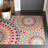 Tram Geometric Orange/Red/Gray Blue Indoor/Outdoor Area Rug-1659930460