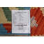Tapis bleu / orange / crème en laine noué à la main de conception unique 6 pi 8 po x 9 pi 9 po New Age