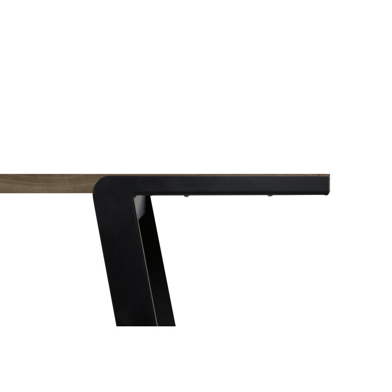 Amajae Metal Base Dining Table, Walnut