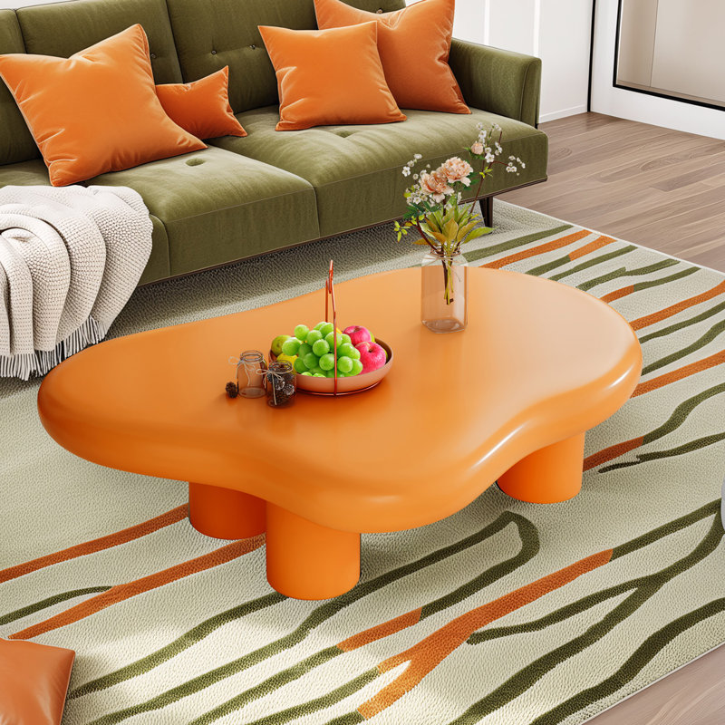 Table basse Ednar, Orange, 13.8'' H x 48.5'' L x 35.5'' W
