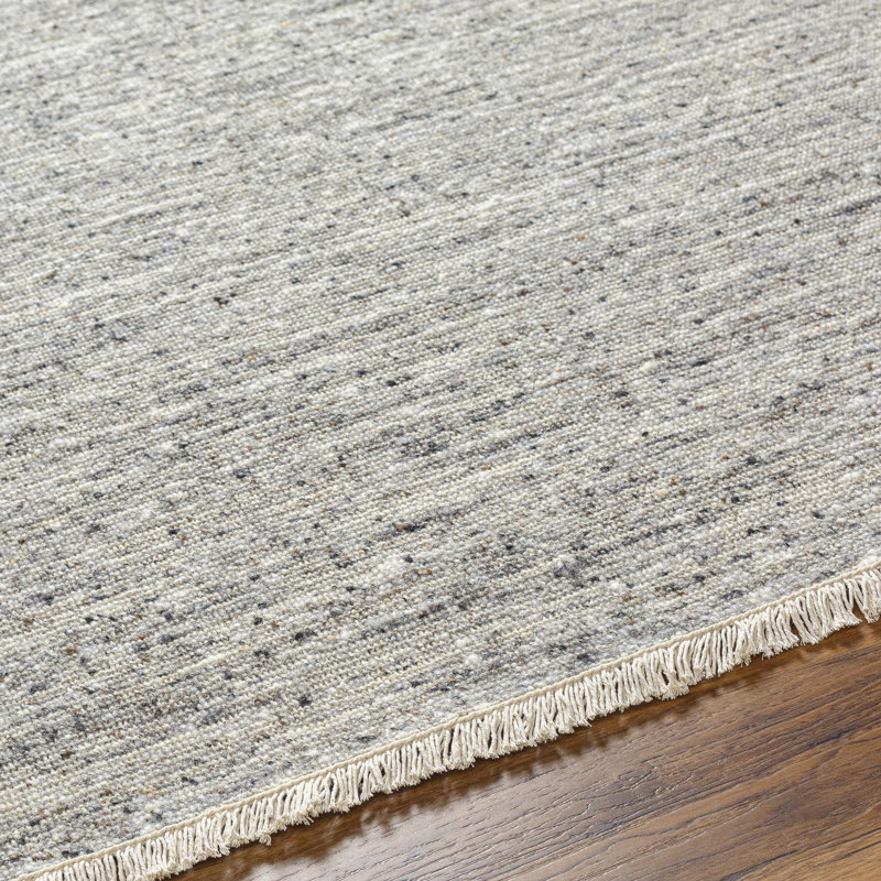 Wool Area Rug in Gray, Rectangle 2' x 3'
