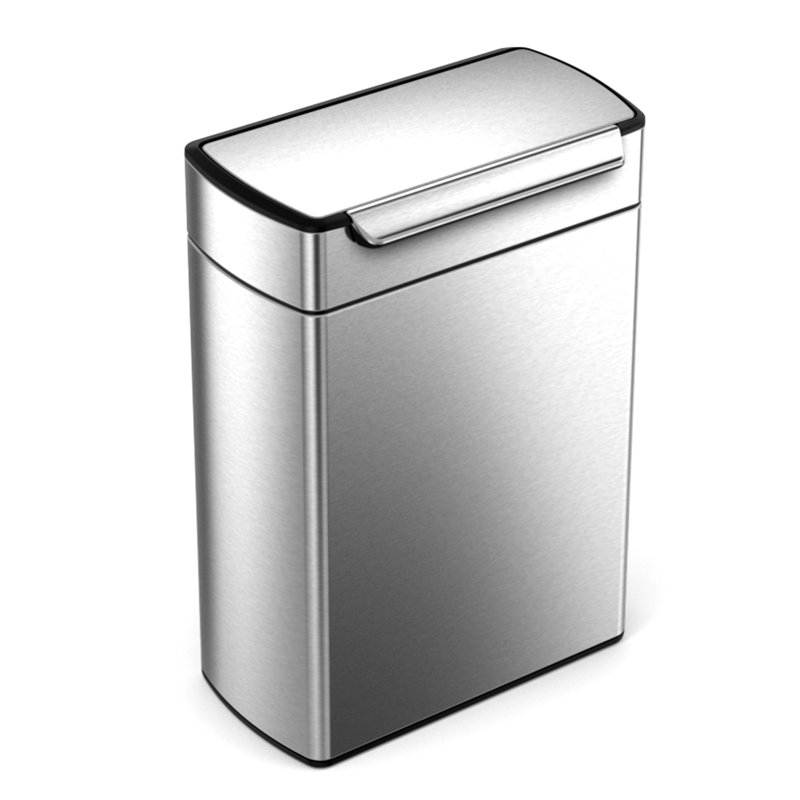 Simplehuman 48L (24/24) Touch-Bar Recycler, Brushed Stainless Steel