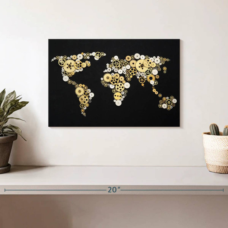 Carte du monde Aliaz Gear, H 8 po x l 12 po