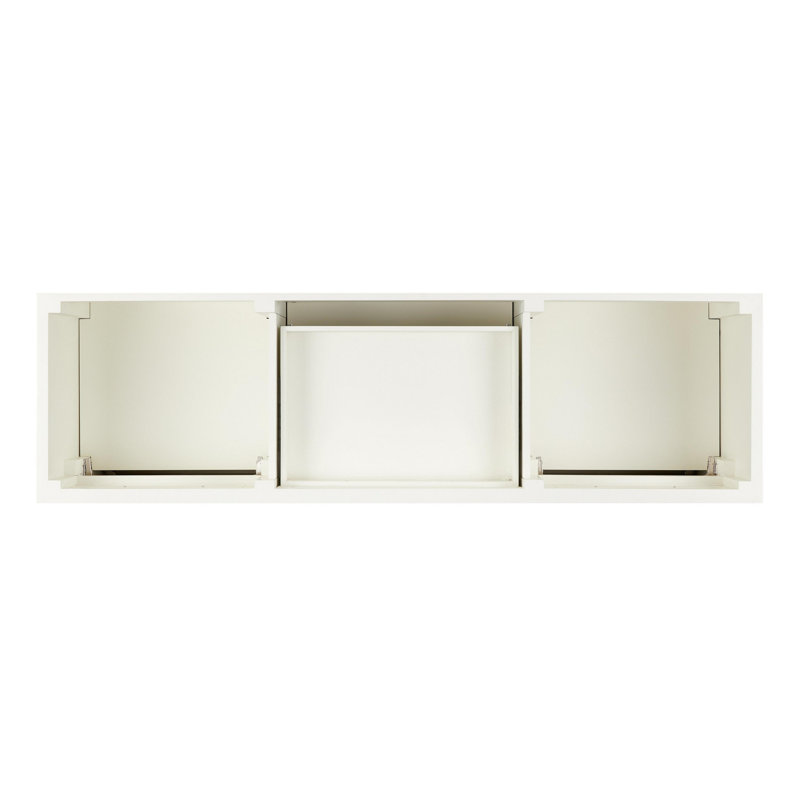 72" Elmdale Double Vanity for Rectangular Undermount Sinks, White, Feathered White Quartz, 8" Widespread
