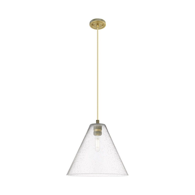 Downtown Urban - Crown Point - Luminaire suspendu à cordon 1 lumière 12 po Berkshire, Grainé, Nickel satiné