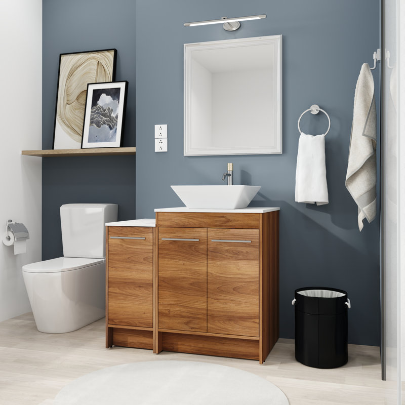 Meuble-lavabo sur pied simple 36 po avec comptoir en céramique 36 po