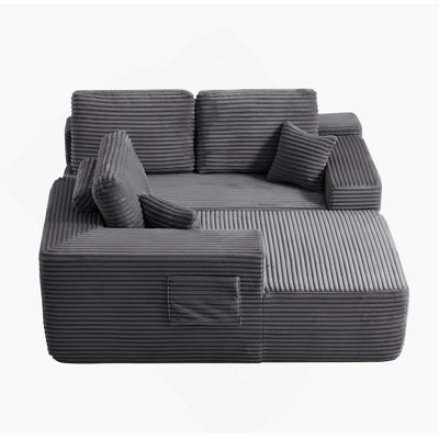 Boneless 104-Inch Cloud Sectional Sofa With L-Shape Chaise, Deep Seating Comfort, Modular Design, And Built-In Side Pockets.