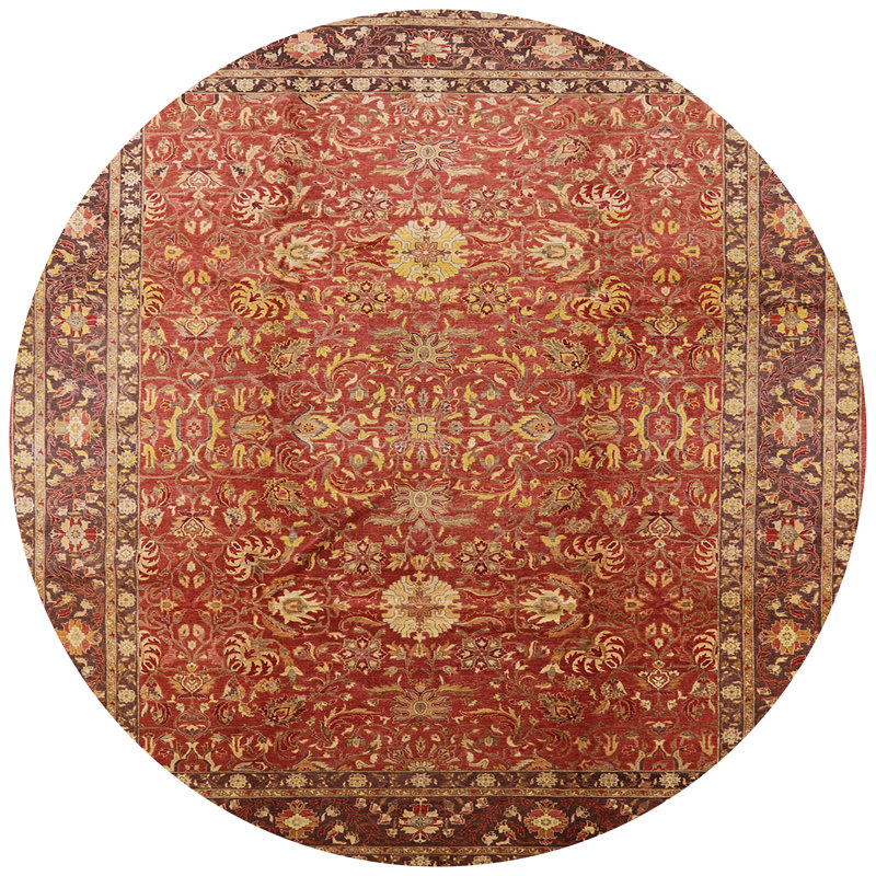 Tapis oriental rouge / brun Odinkar, Rond 8 pi