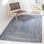 Tapis bleu / naturel tissé à plat à la main Demar