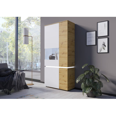Bobbye Glass 229.62 cm W Display Cabinet