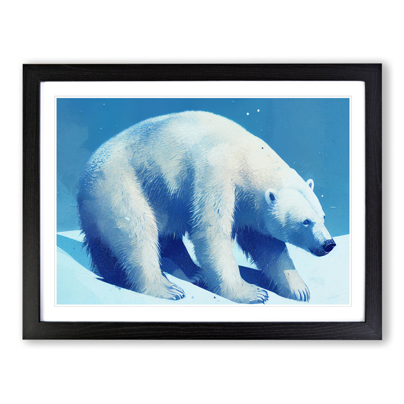 Polar Bear - Framed Print, 25cm H x 34cm W x 2cm D