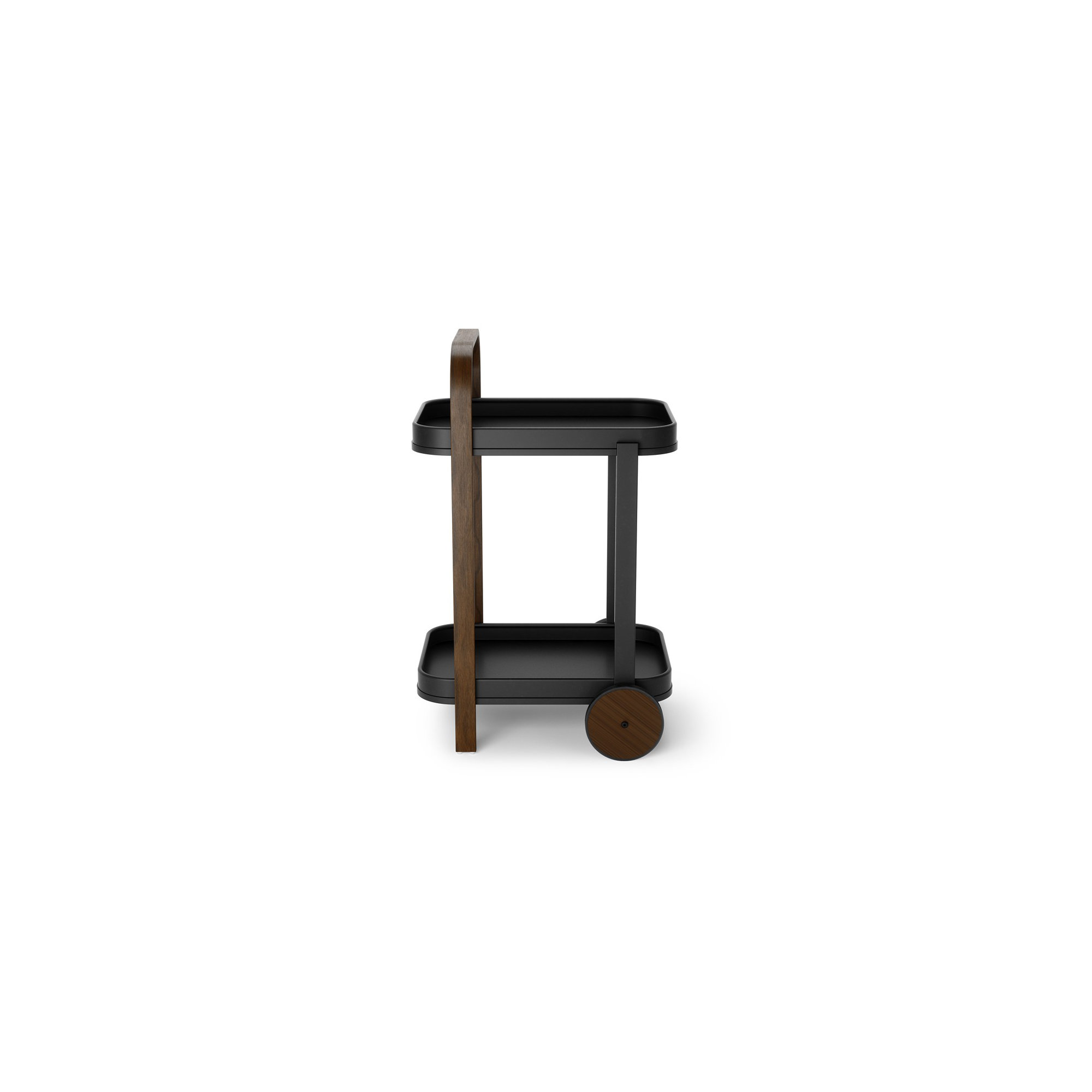Bellwood Bar/Storage Cart, Dark Wood, Black