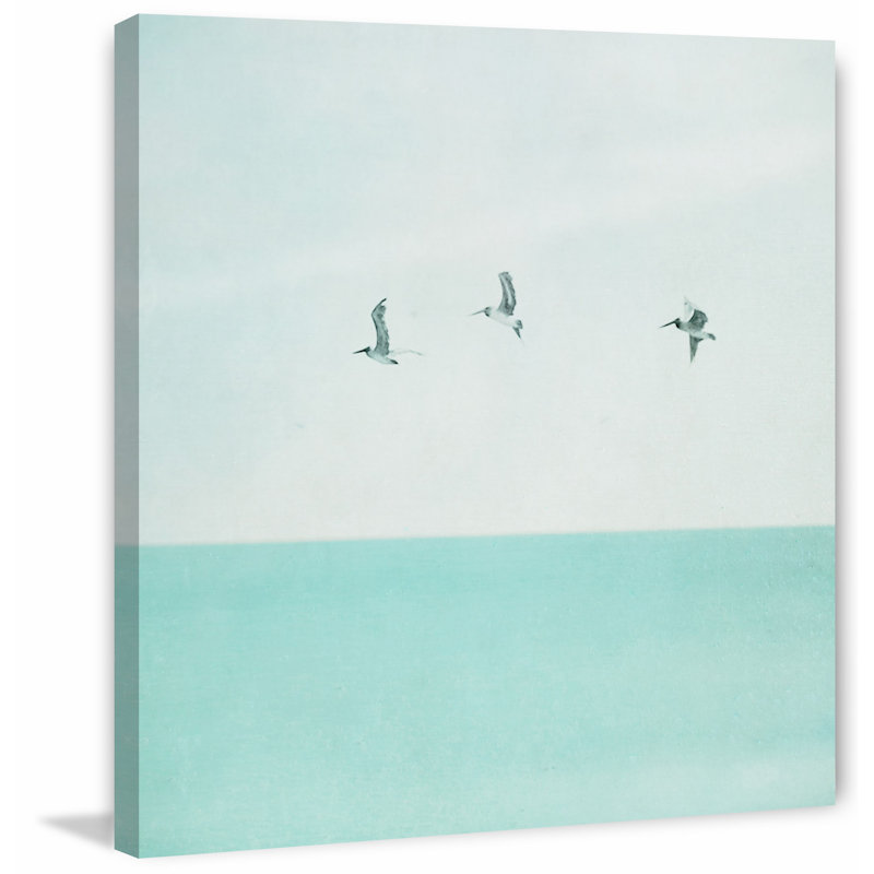 "3 Seagulls" Print on Wrapped Canvas, 48" H x 48" W x 1.5" D