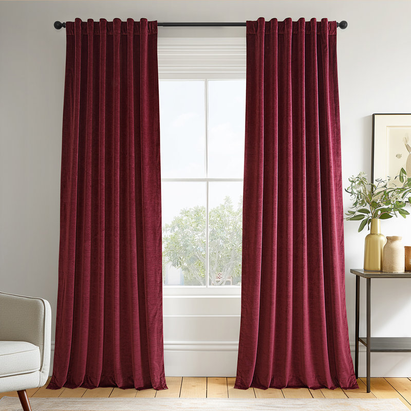 Hartley Ravello Burnout Velvet Curtains (1 Panel) Room Darkening Curtains For Bedroom & Living Room Curtains, 50" W x 108" L