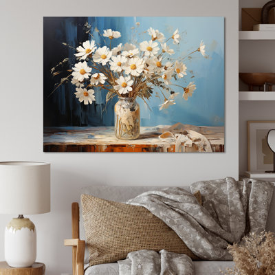 «White Daisy Efflorescence Bouquet Serenity I», reproduction sur toile