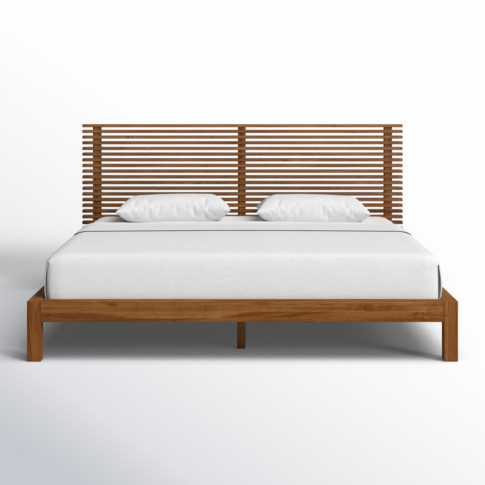 Finnian Solid Wood Bed, King, Walnut