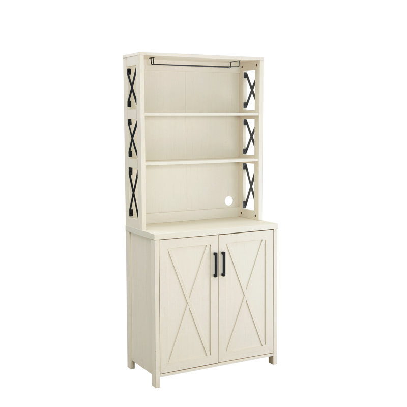 Huche de salle à manger élégante Genevra, Blanc antique