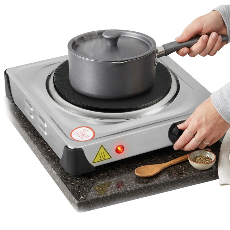Electric Single Plate Burner, Cast Iron Plate. 120V - 1000W
