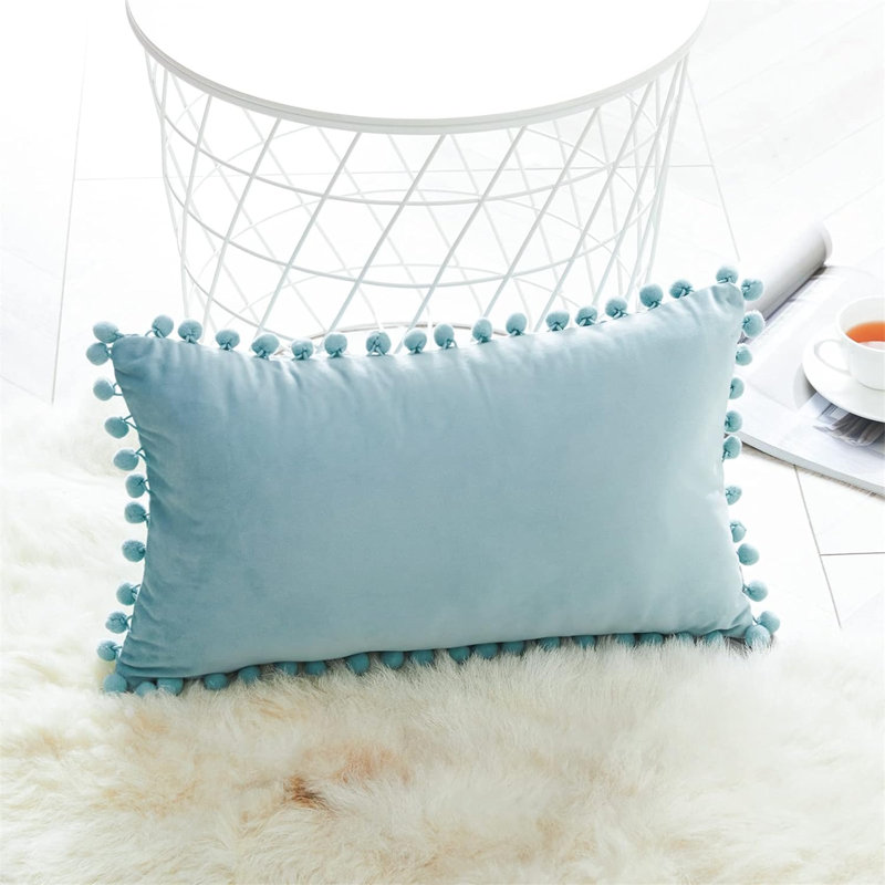 Housse de coussin en velours , Bleu