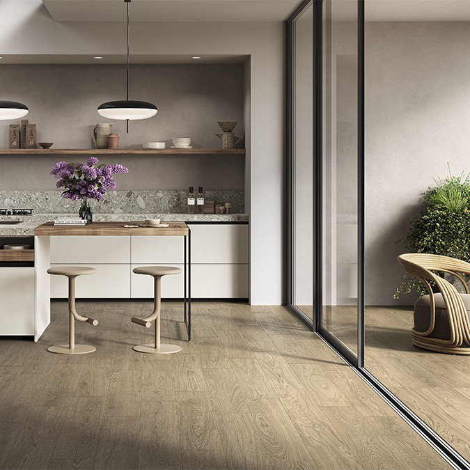 Evoque 8X48 Wood Look Porcelain Tile, Nut