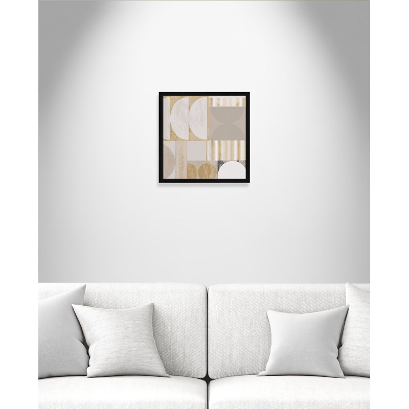 «Golden Balance II» par , L 17 po x H 17 po, Impression encadrée, Grain de bois noir