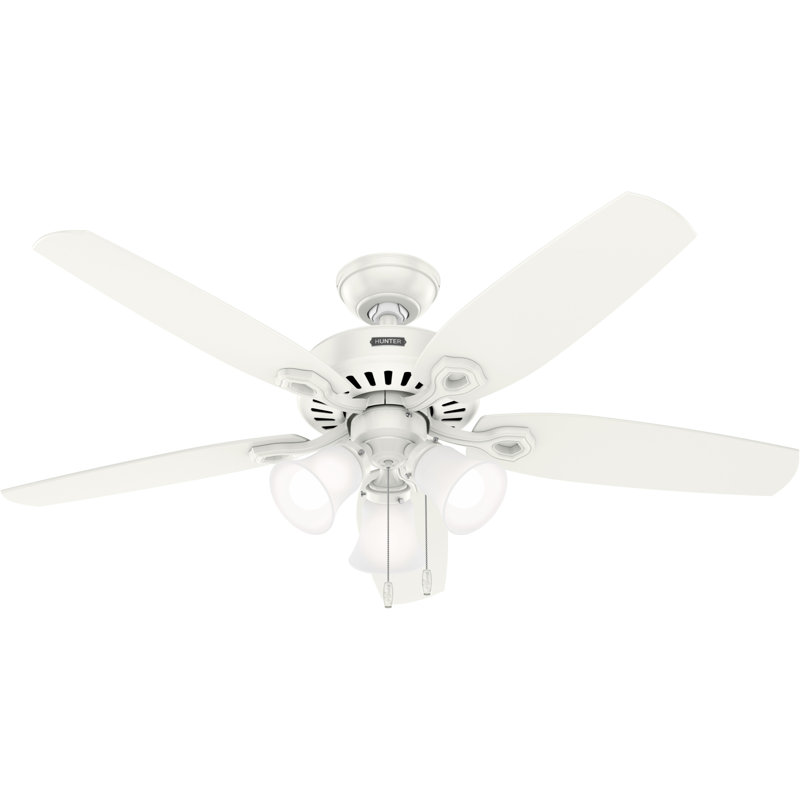 Builder 52" 5-Blade Energy Star® Standard Ceiling Fan With Lights And Pull Chain, White