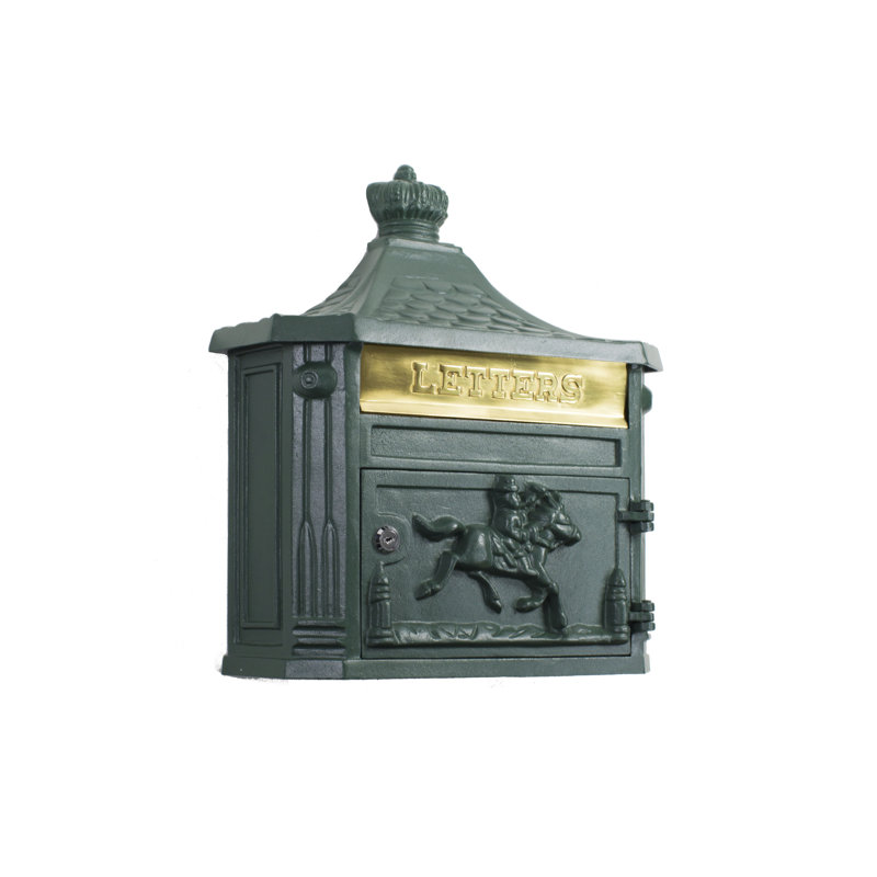 Boîte aux lettres murale victorienne verrouillable, Vert texturé