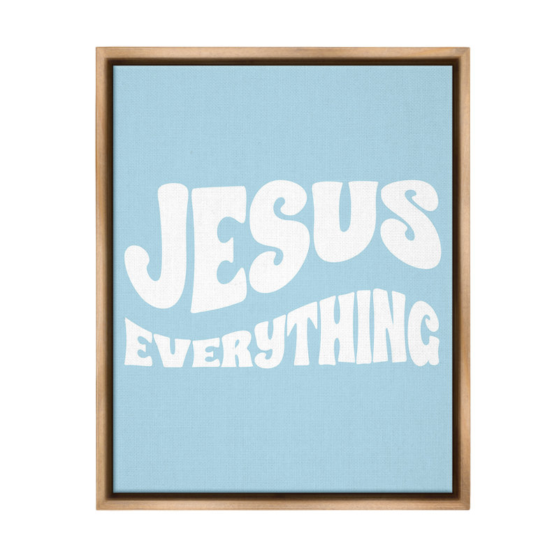 "Jesus Jesus" par Lil 'Rue sur toile, Cadre flottant orme Montalcino, H 21 po x l 17 po