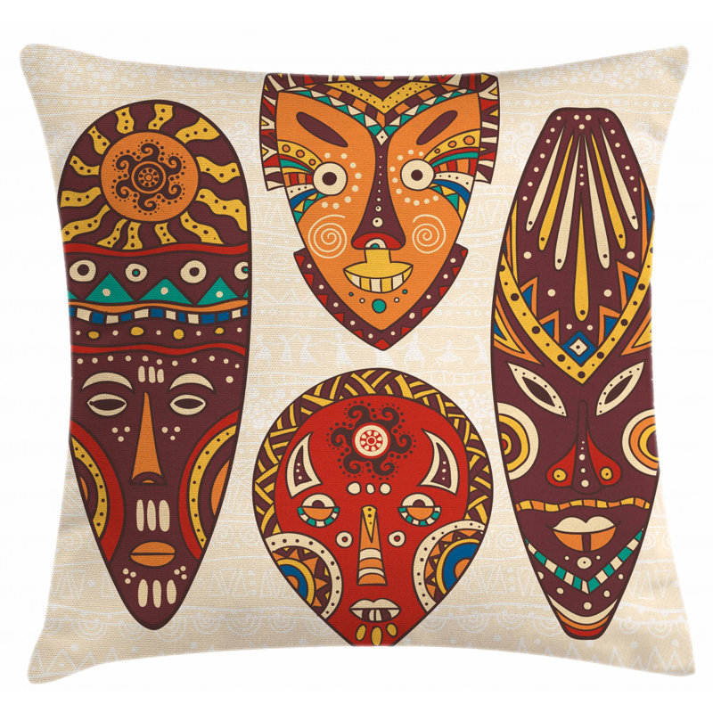 African Reversible Pillow Cover, 40" x 40"