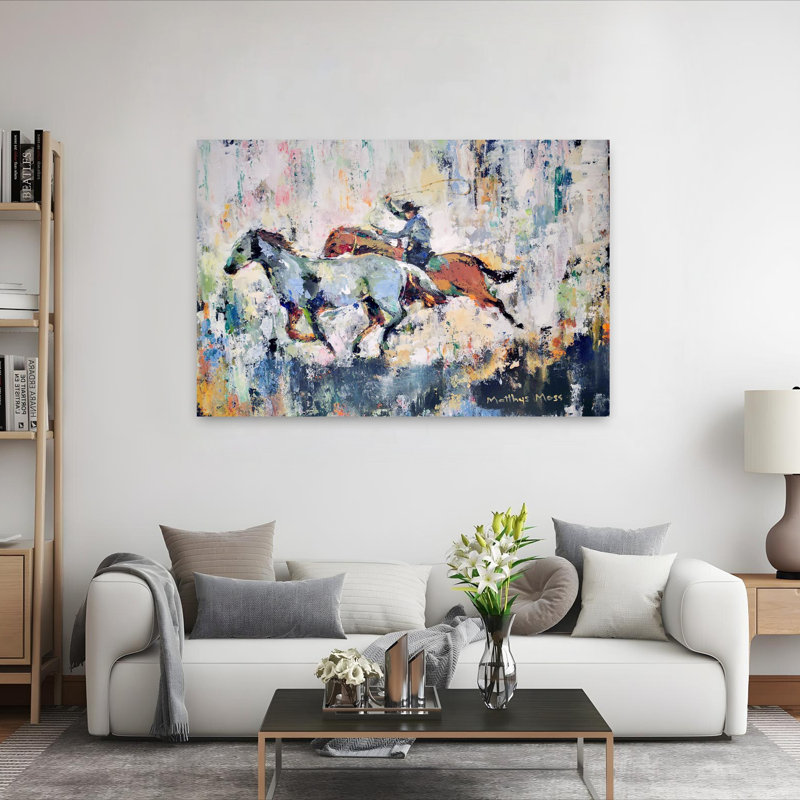Art contemporain Art cheval contemporain, H 40 po x l 60 po