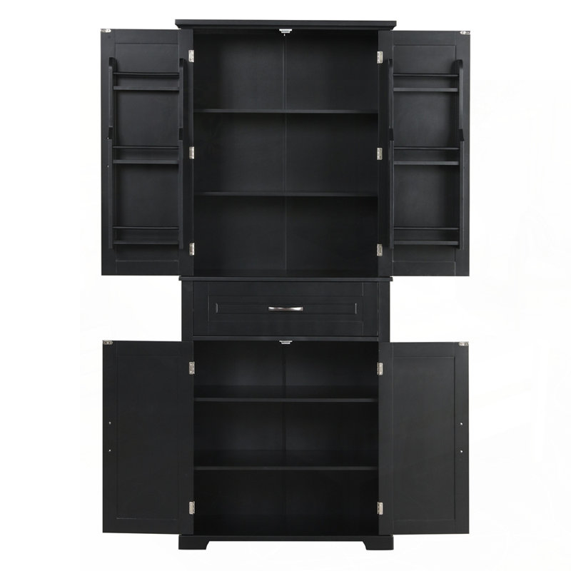 Armoire de rangement polyvalente avec tablette réglable, Noir